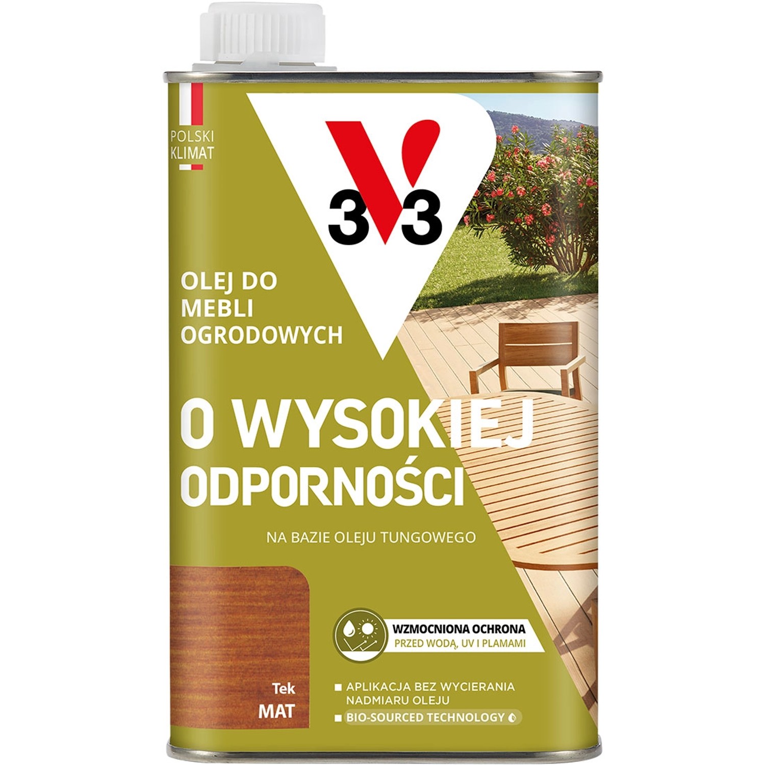 V33 Olej do mebli ogrodowych tek 0,5L