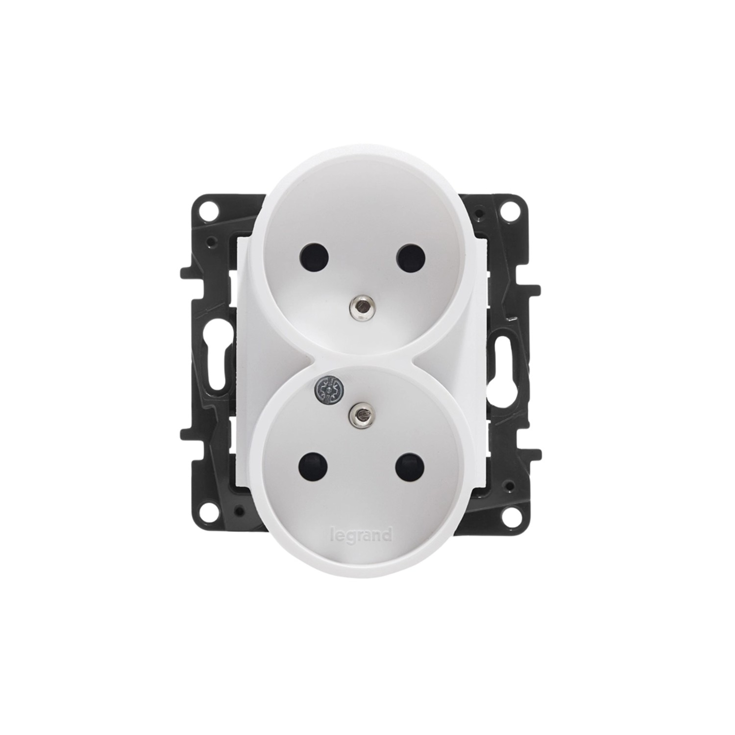 Niloe Step Gniazdo 2x2P+Z 16 A - 230 V bez przesłony, zaciski śrubowe, białe