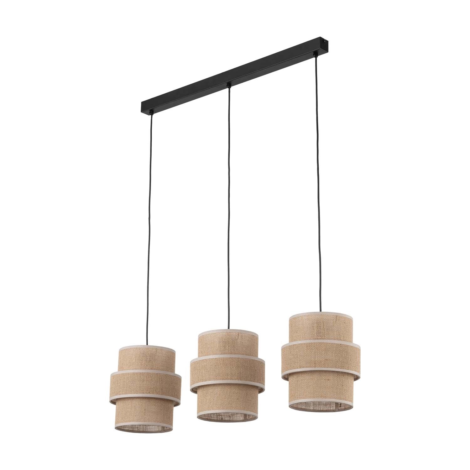 TK Lighting Lampa wisząca CALISTO JUTA 3xE27 15W kremowa