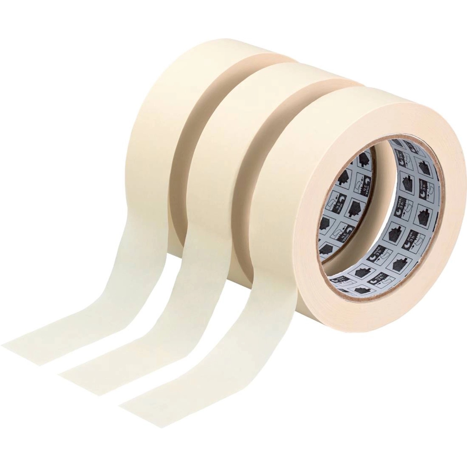 LUX-TOOLS Taśma malarska z krepiny 50 m x 30 mm 3 sztuki