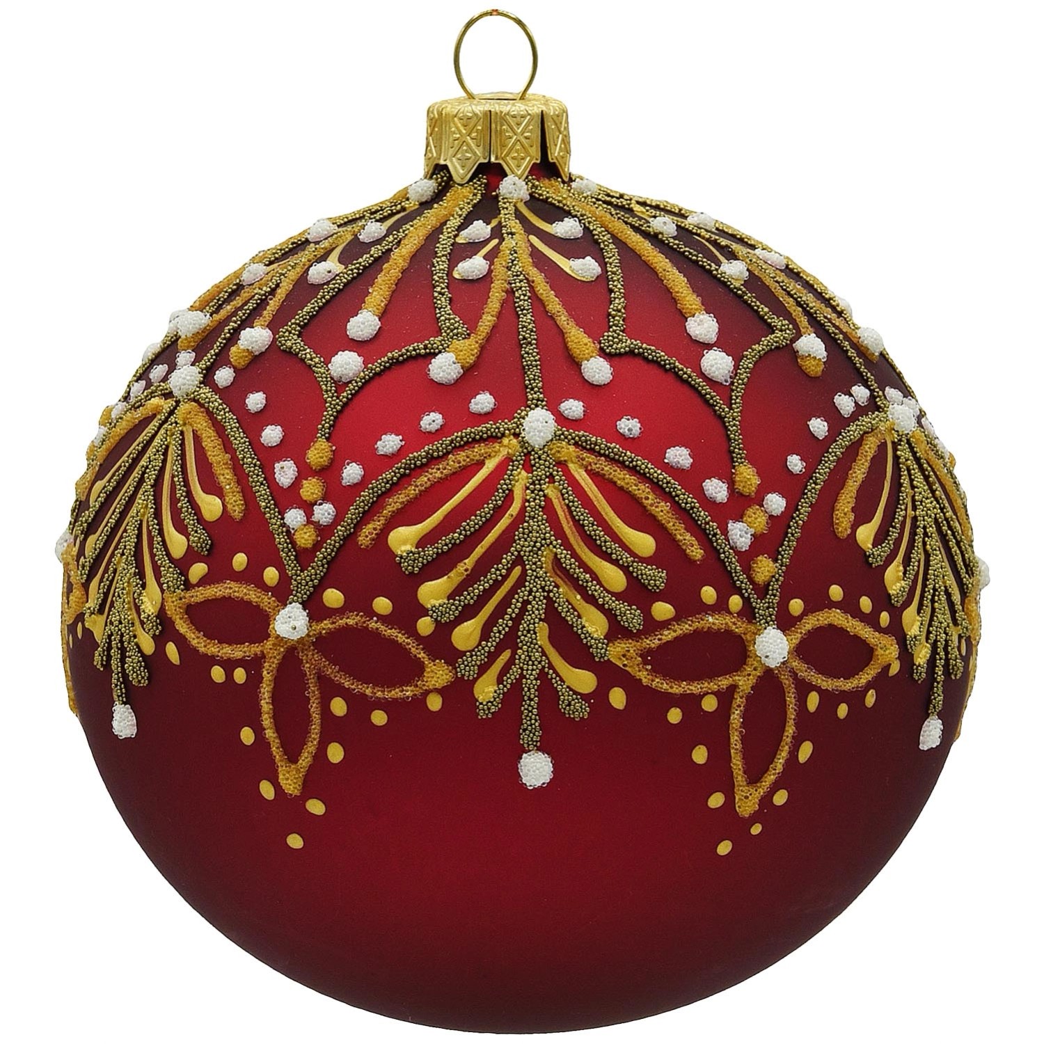 Bombka szklana z bogatym dekorem, mix - śr. 10 cm