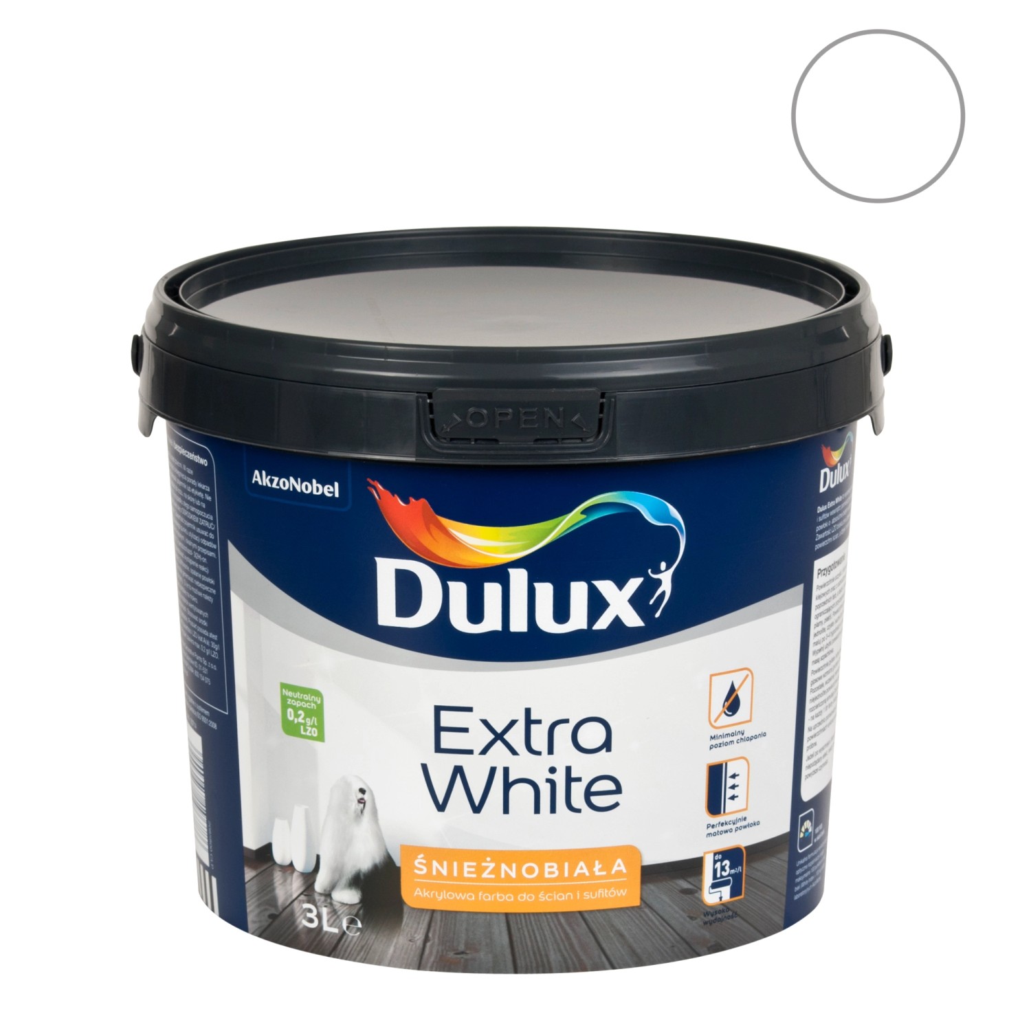 Farba Dulux Extra White biała 3 l