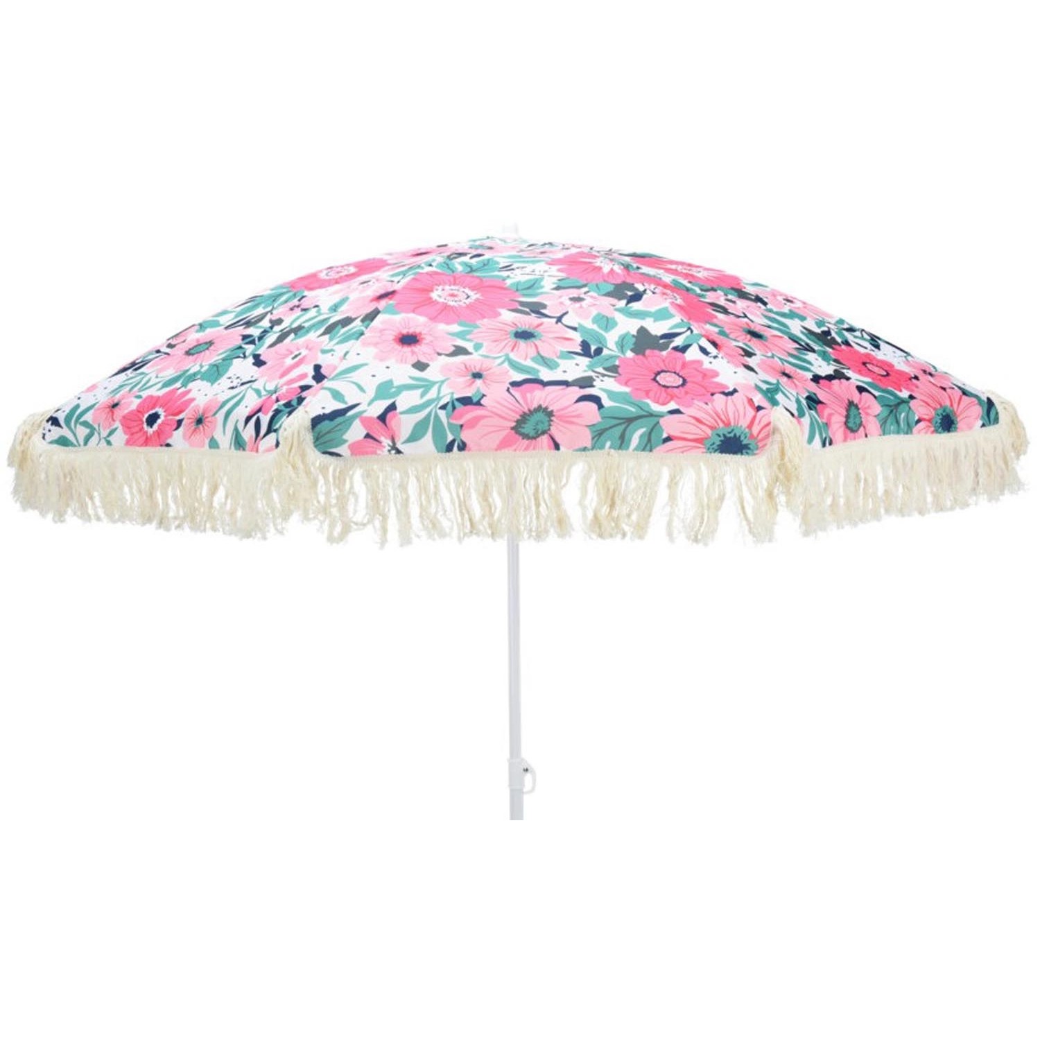 Parasol ogrodowy łamany KWIATY, mix kolorów - śr. 180 cm