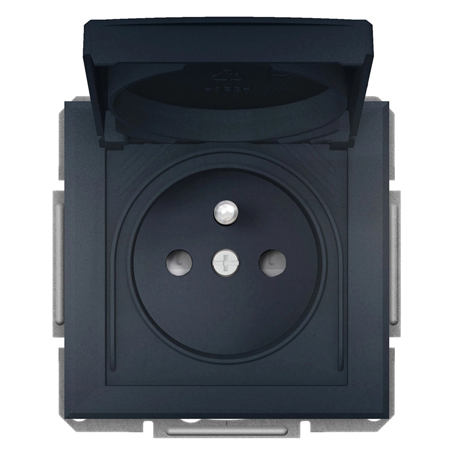 Schneider Gniazdo Asfora pojedyńcze IP44 antracyt