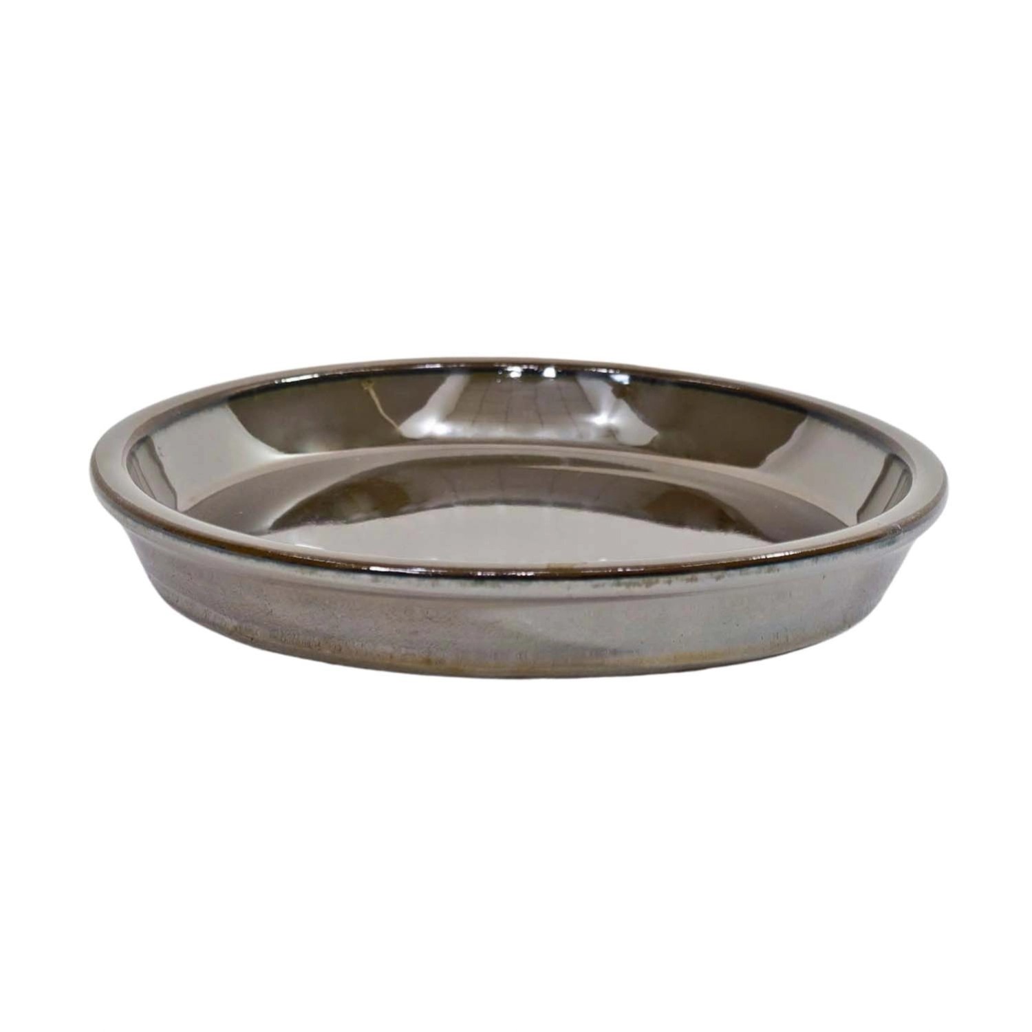 Podstawka ceramiczna brązowa szkliwiona - 25 cm