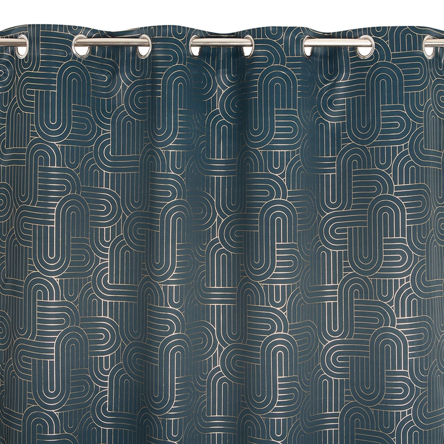 Zasłona CALLIOPE na przelotkach 135 x 260 cm zielono złoty