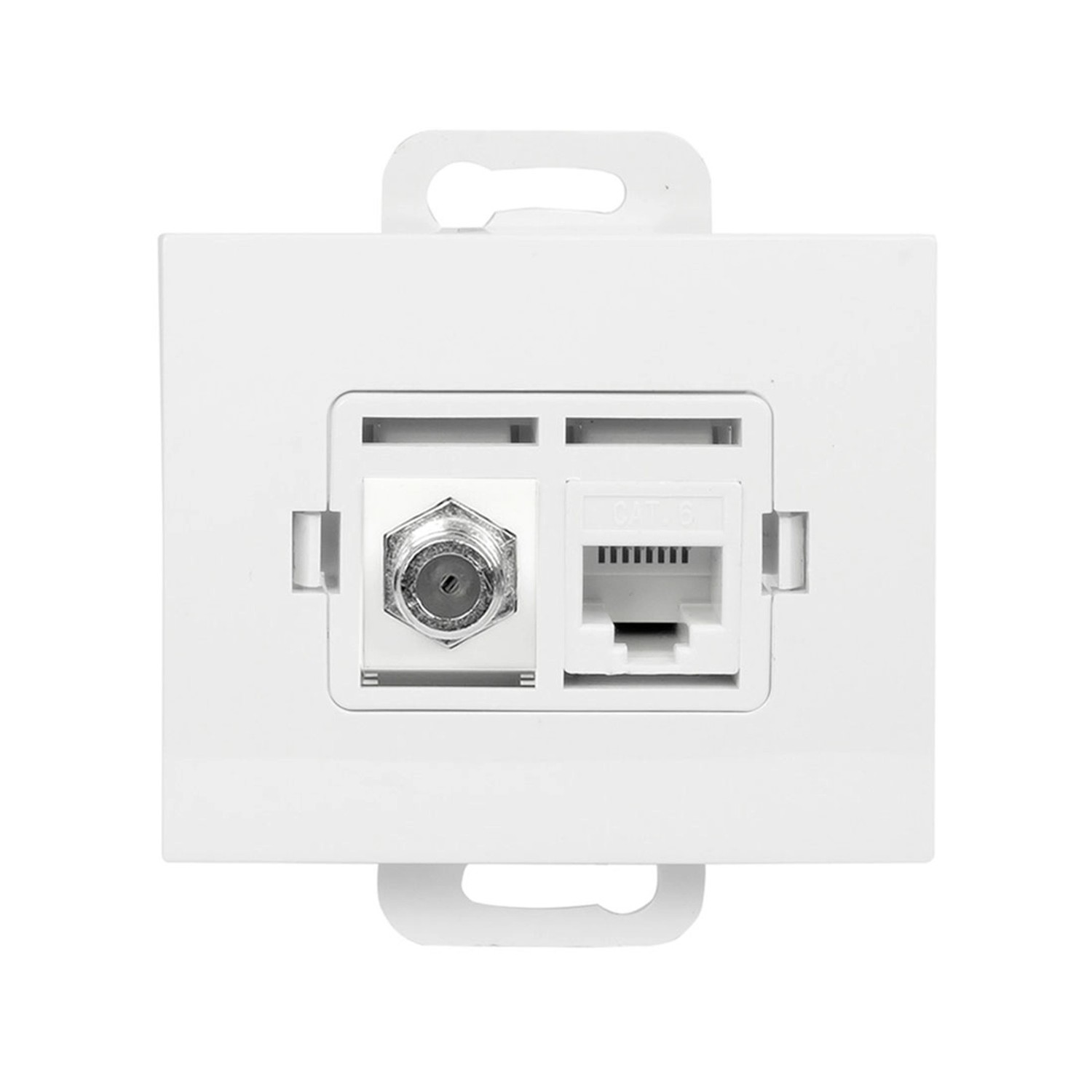 Gniazdo TV Onyx typu "F"+ RJ45 komputerowe białe