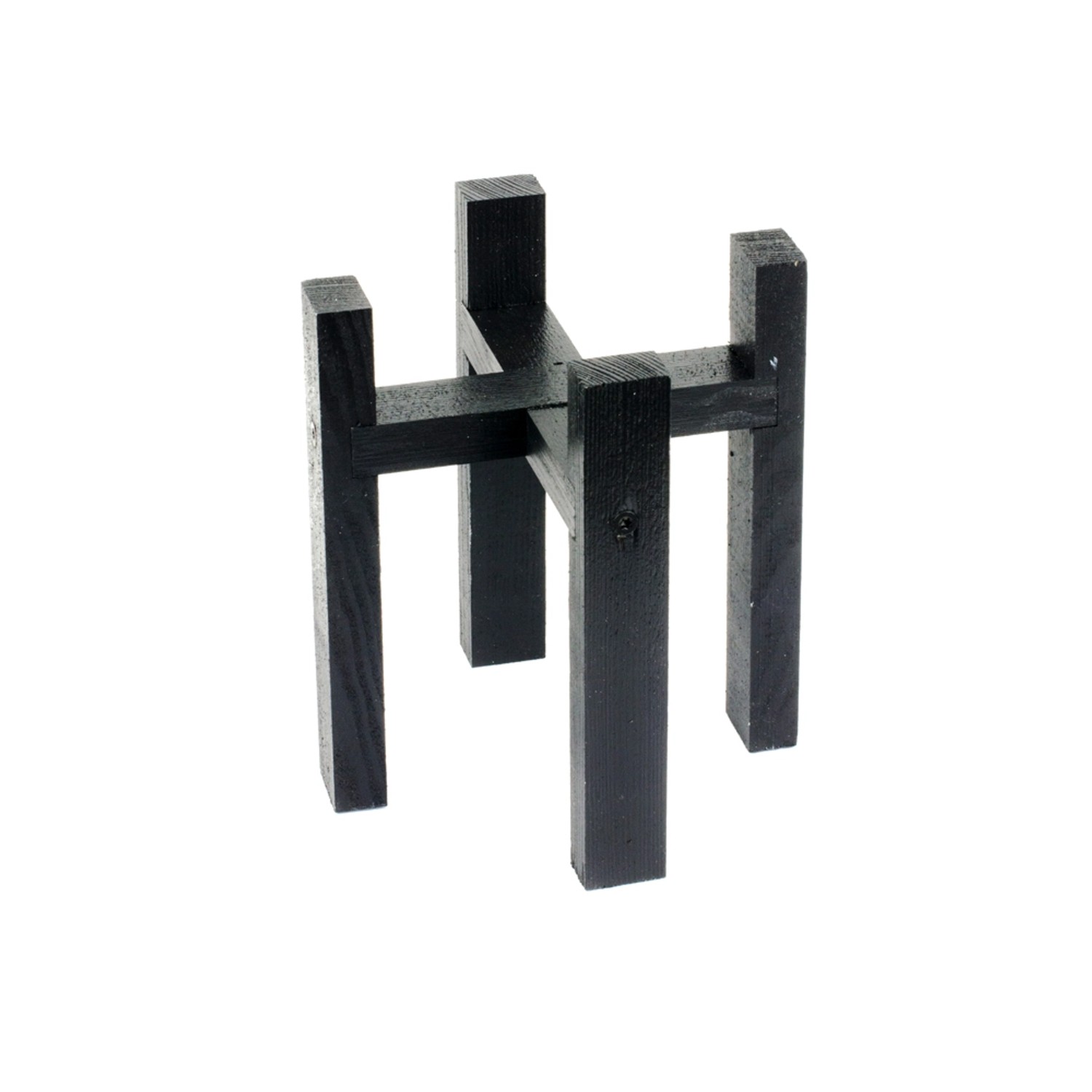 Drewniany stojak na doniczki L czarny 25 x 22,5cm