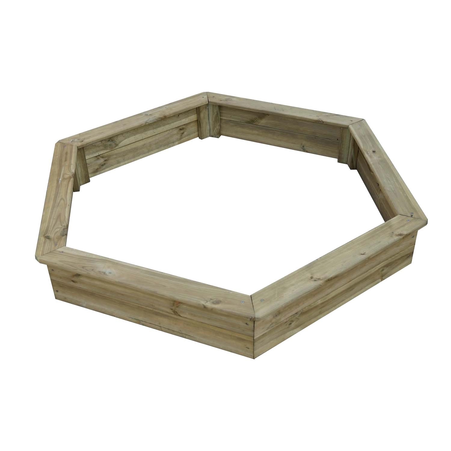 Piaskownica sześciokątna z ławeczką - 144 x 20 cm