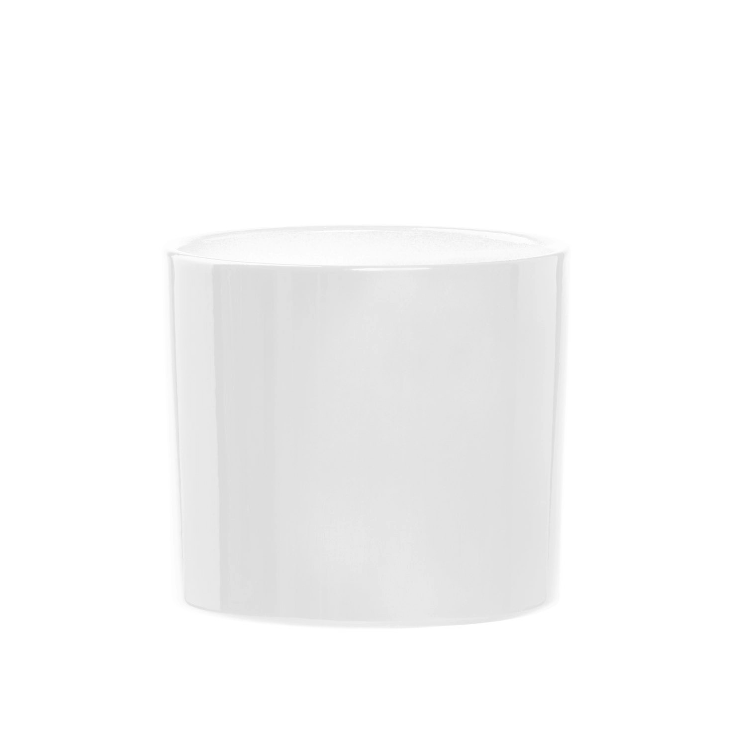 Doniczka z podstawką Walec biały połysk - 18 cm
