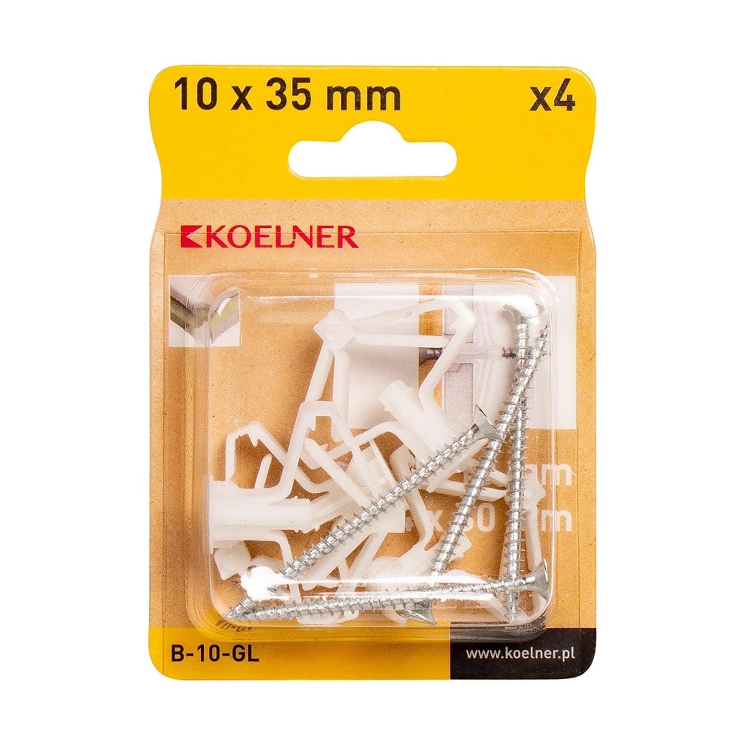 Koelner Kołek do płyt GK 10mm wkręt PZ 4szt.