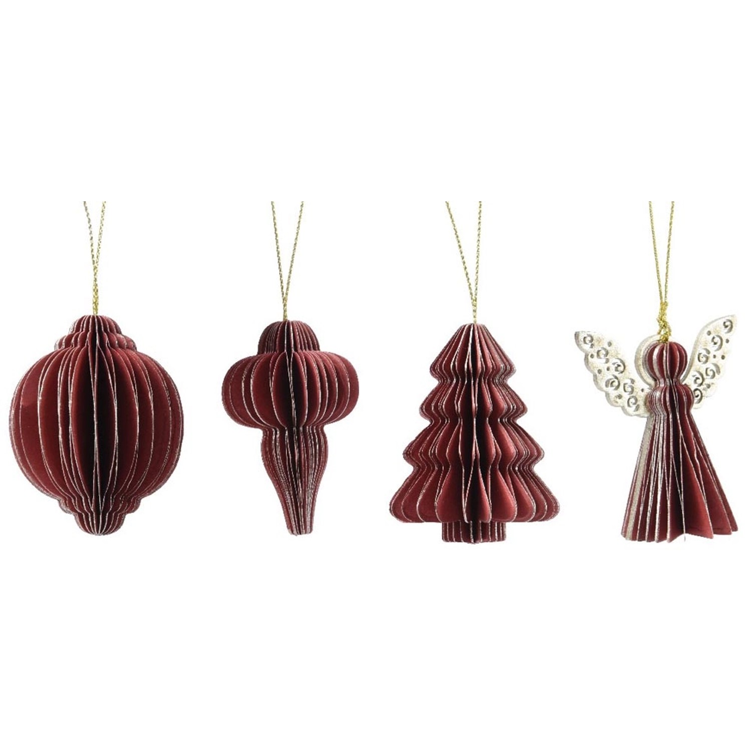 Zawieszka papierowa czerwona, mix - wys. 6 cm