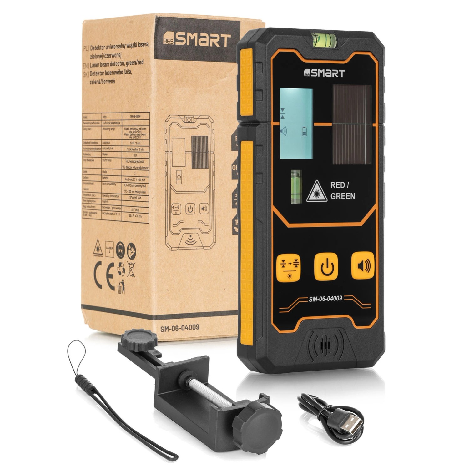 SMART365 Detektor wiązki laserowej czerwonej/zielonej SM-06-04009