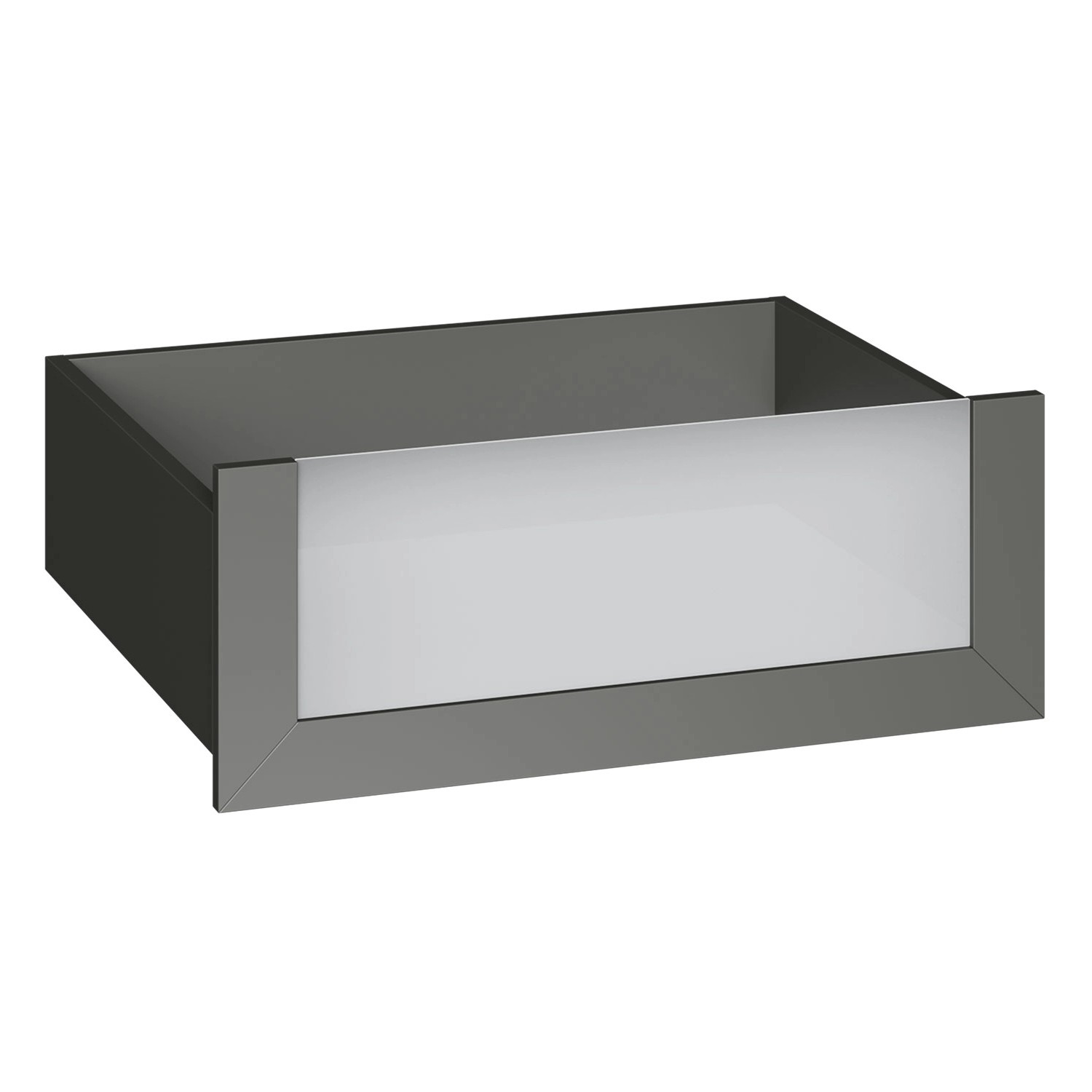 Szuflada grafit ze szklanym frontem 75,2 x 25 cm Garderoby/Szafy Modułowe