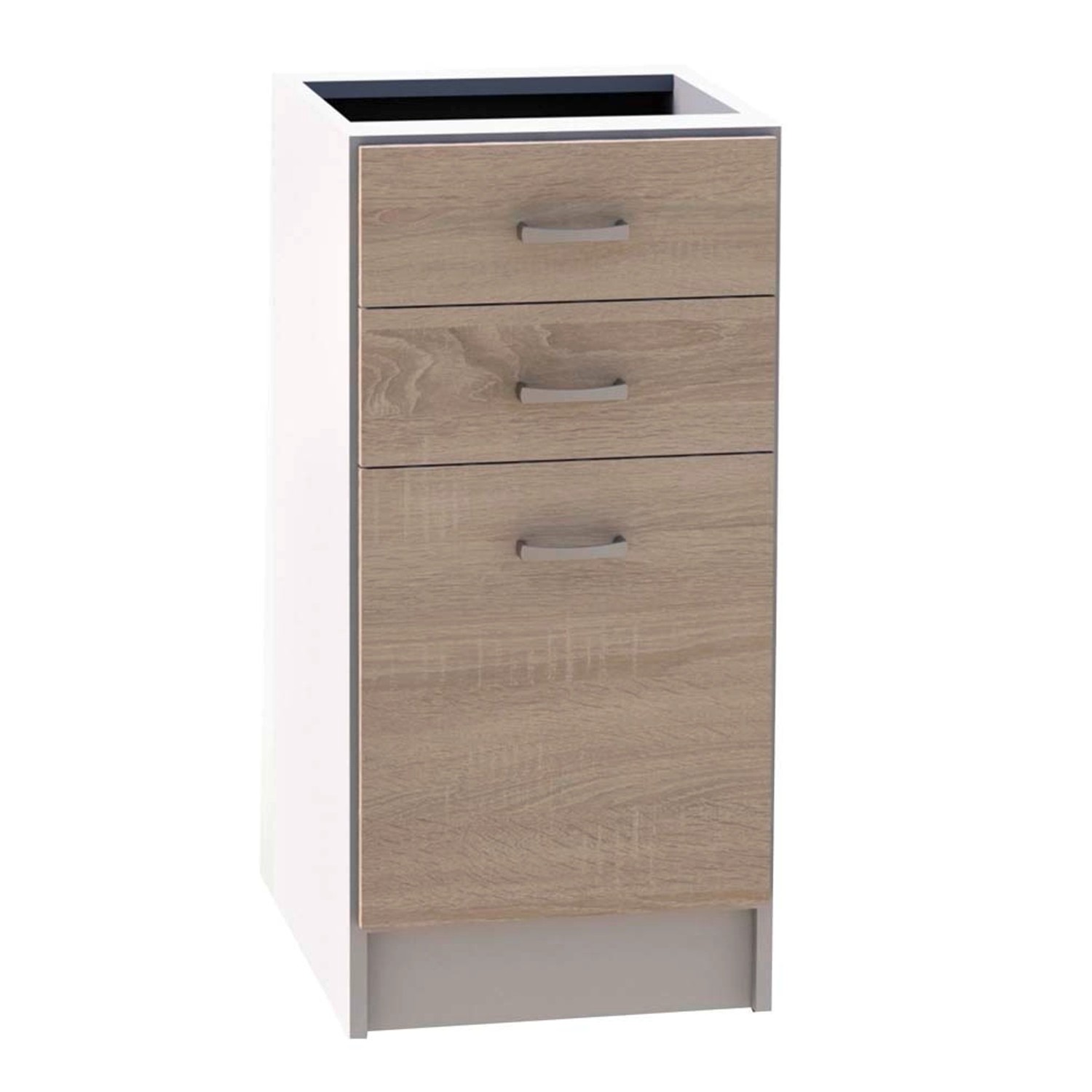 Black and White Style Szafka kuchenna dolna z 2 szufladami ADEL Dąb Sonoma 40 cm