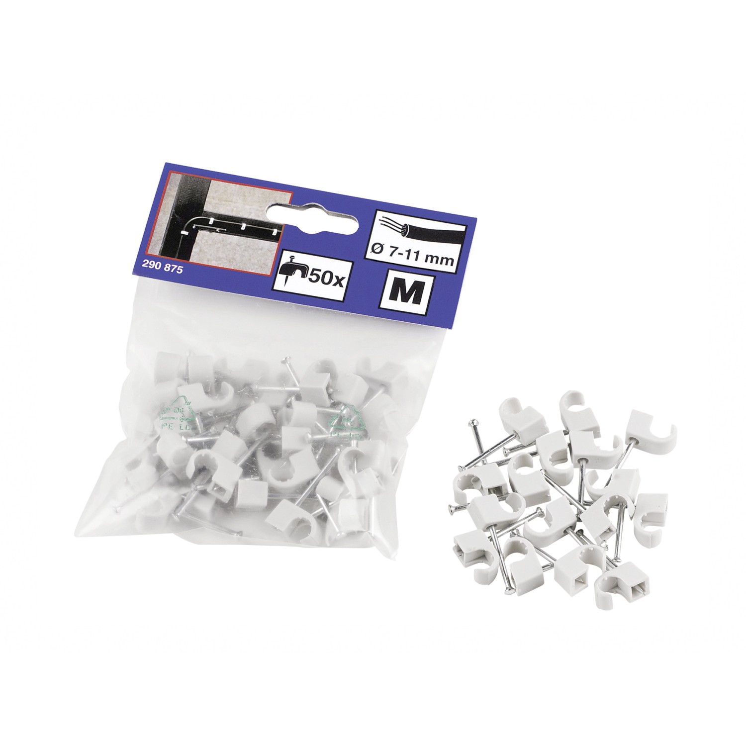 Uchwyt do kabla okrągły 7 mm - 12 mm 50 sztuk