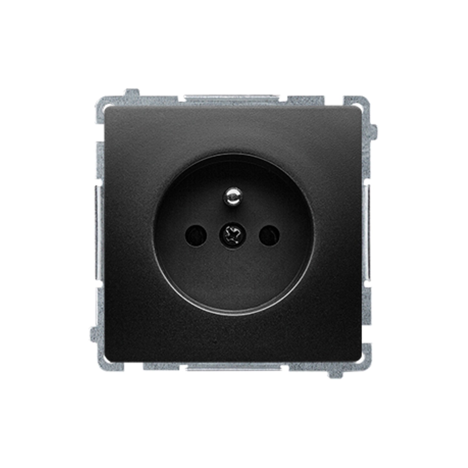 Elhurt Gniazdo Basic pojedyncze z uziemieniem czarne