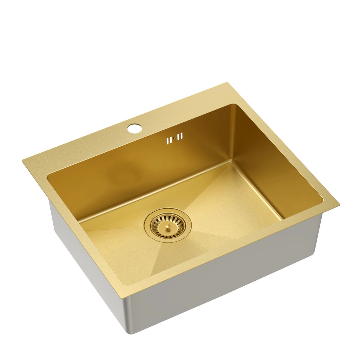 Zlewozmywak DAVE 1-kom. stalowy złoty - 48 x 50 cm