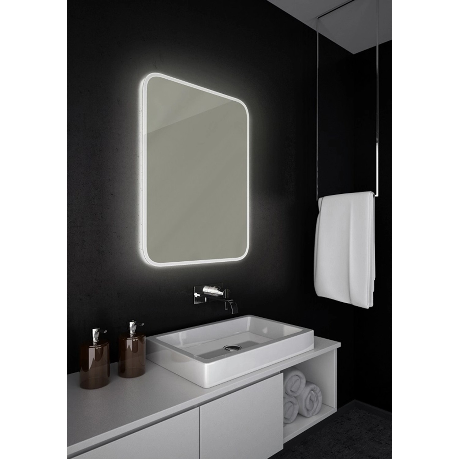 Dubiel Vitrum Lustro Senso z oświetleniem LED 50x70 cm