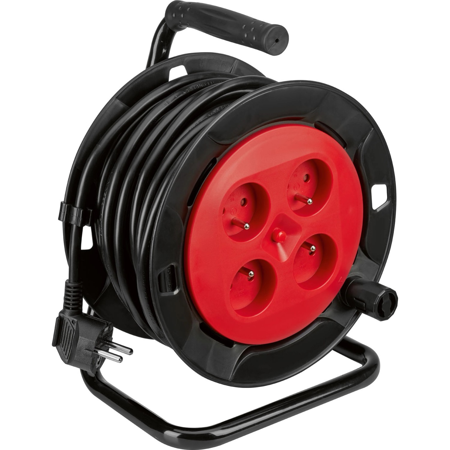 Przedłużacz bębnowy 4 x 2P+Z 12 m czarny