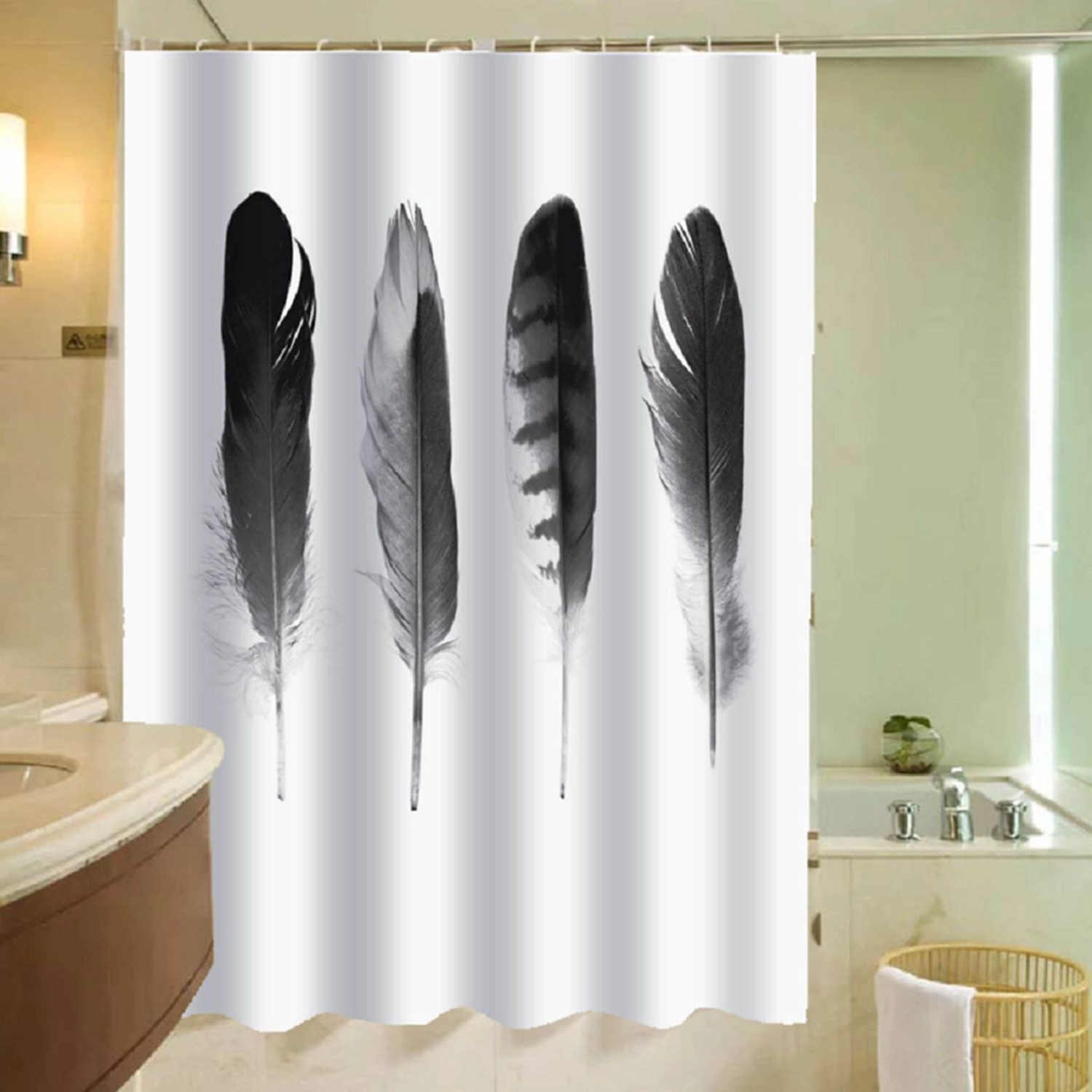 Zasłonka prysznicowa Piórko, 180x200