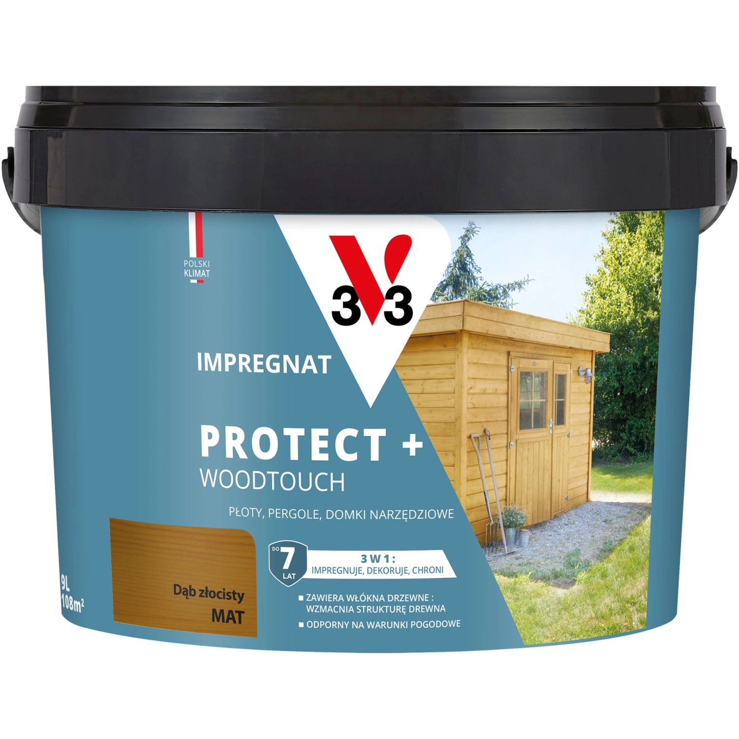 V33 Impregnat Protect+ dąb złocisty 9L