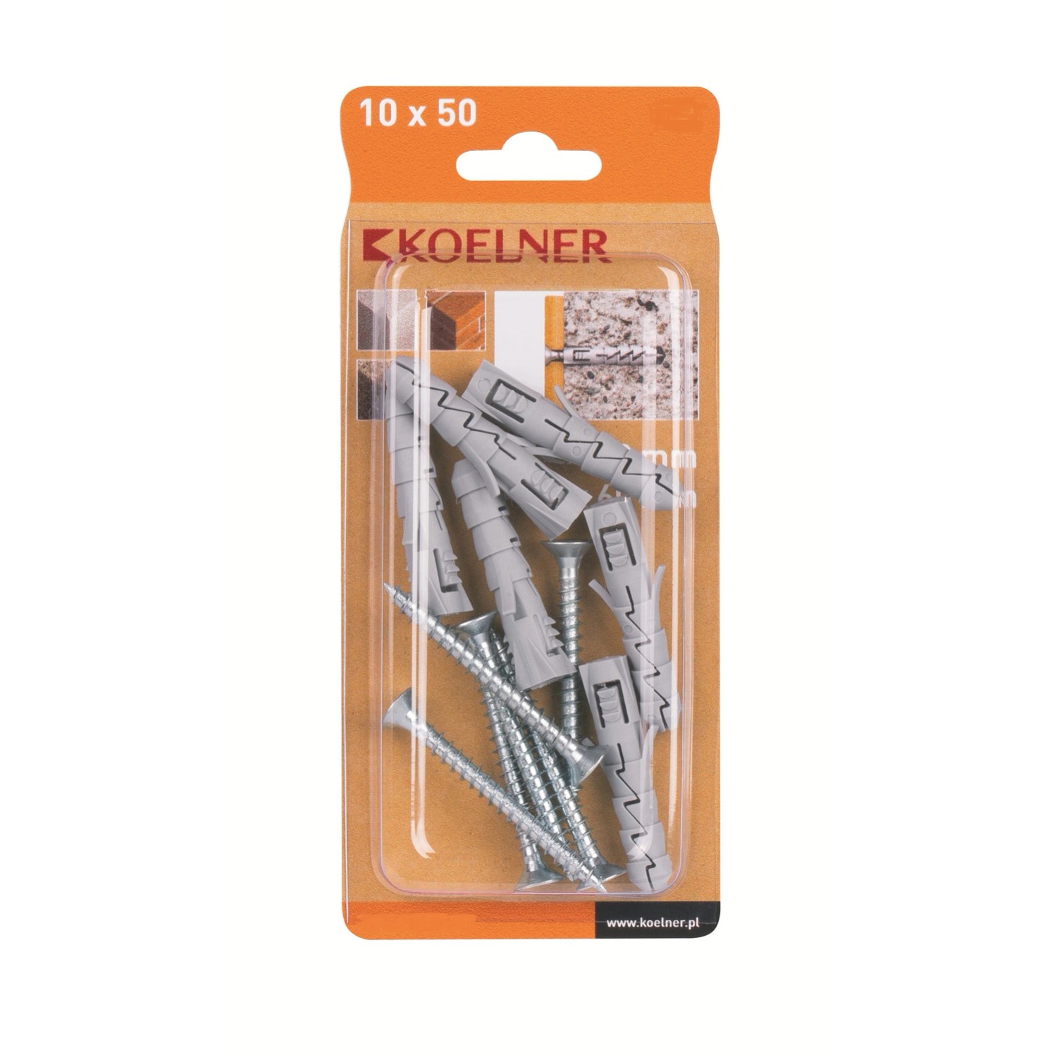 Rawlplug Kołek FIX rozporowy 10x50mm z wkrętem 8 szt.