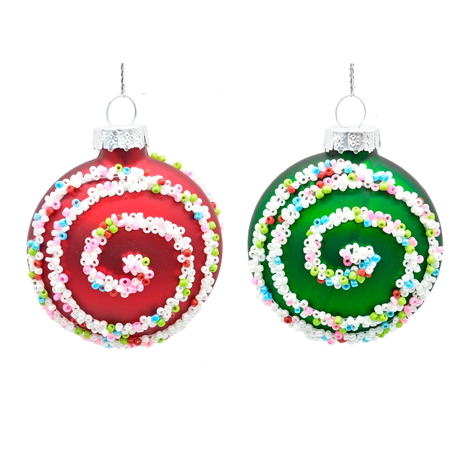 Zawieszka szklana ciastko, mix - 6 cm