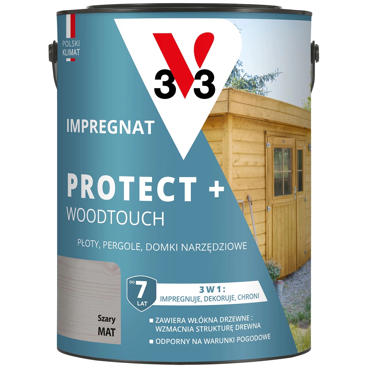 V33 Impregnat Protect+ szary 4,5L