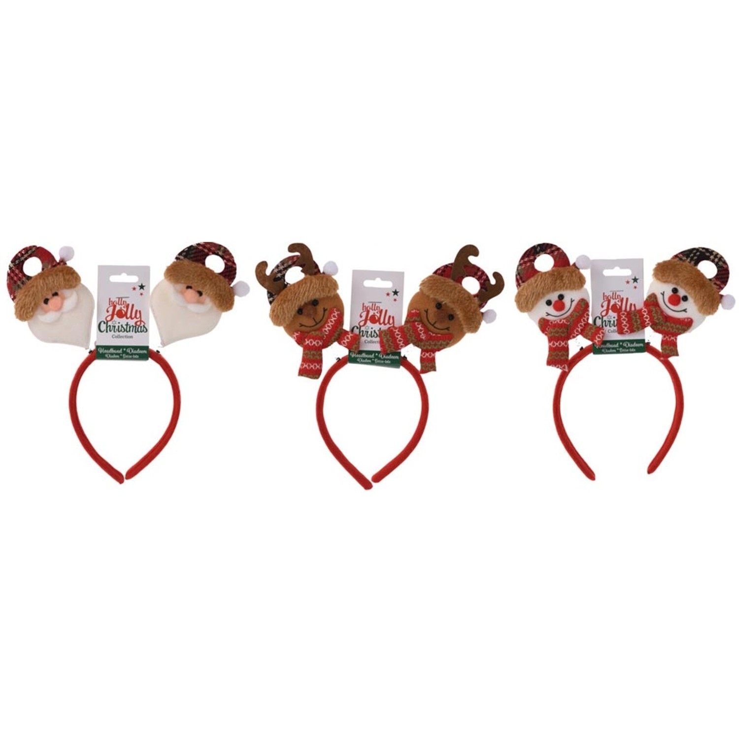 Opaska świąteczna PLUSZAKI, mix - 25x24 cm