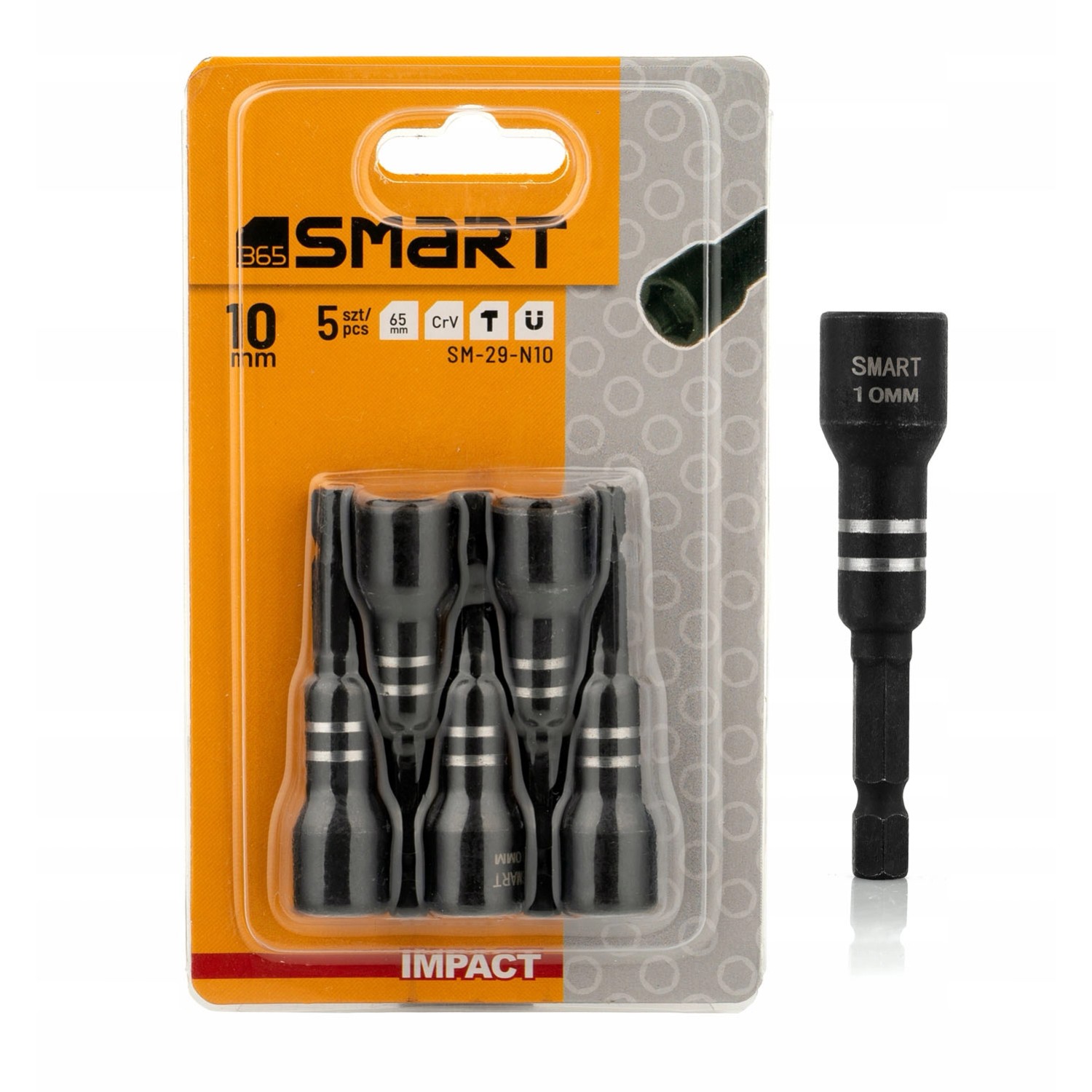 SMART365 Nasadki udarowe magnetyczne 10 mm - 5 szt.