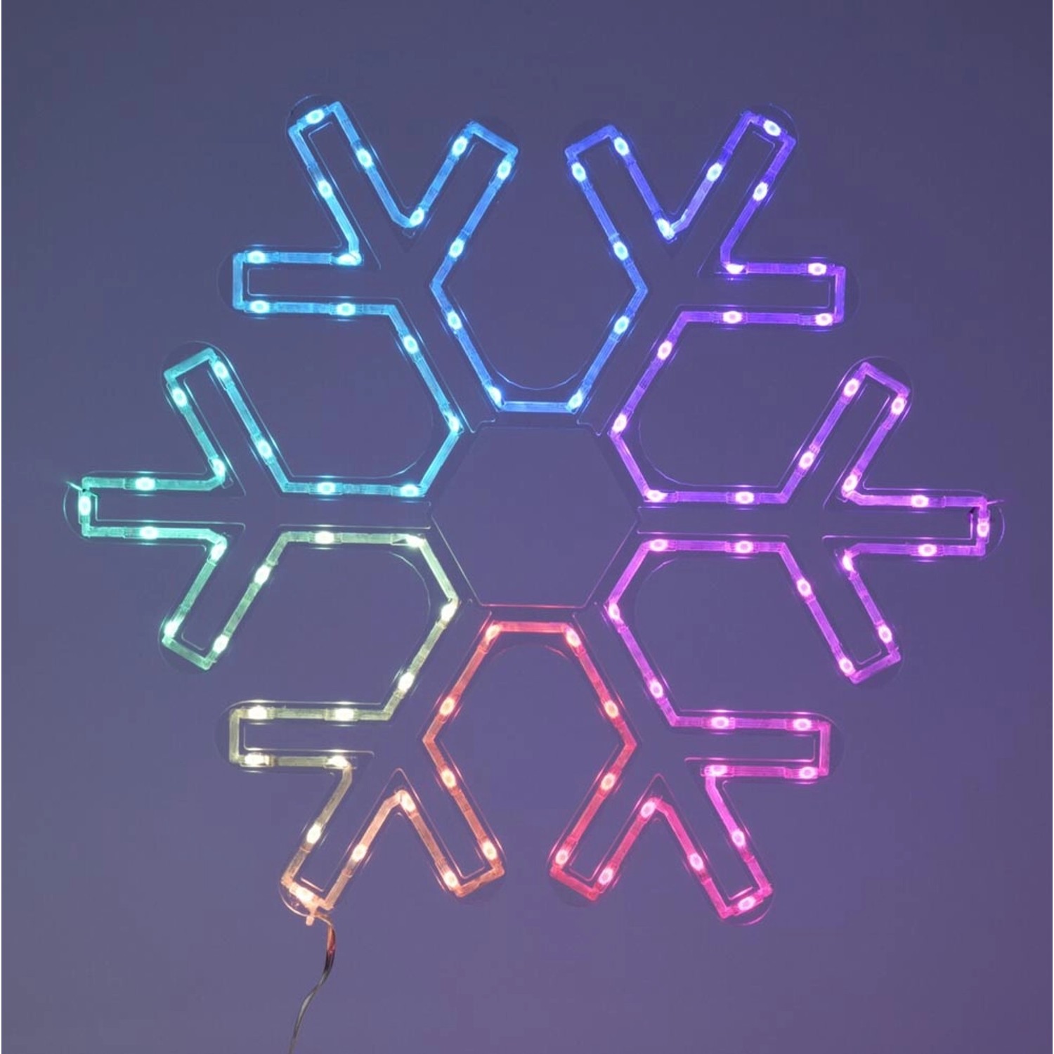 Dekoracja LED ŚNIEŻYNKA RGB -50x43 cm