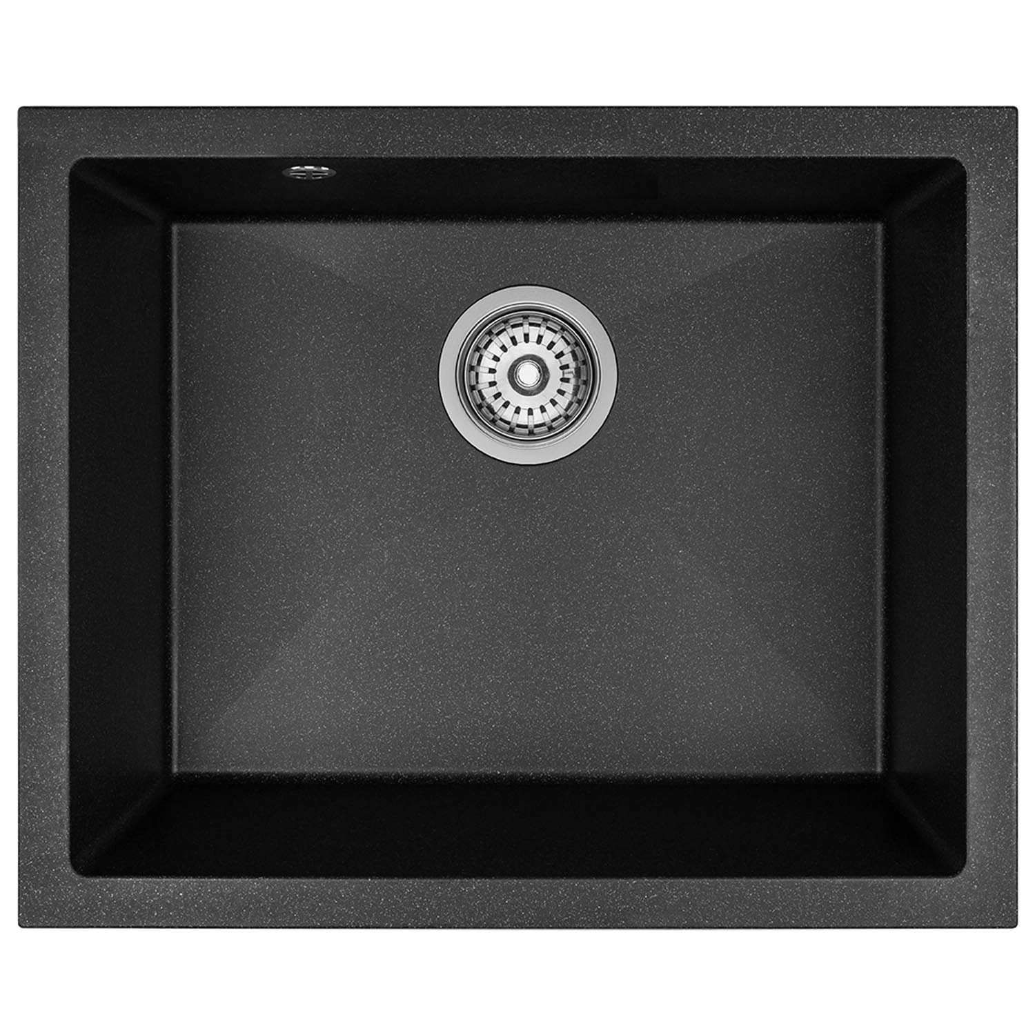 Zlewozmywak Ibiza 1-kom. podwieszany, czarny 56 x 46 cm