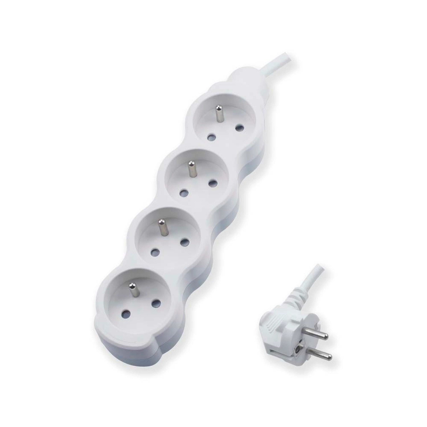 Elhurt Przedłużacz 4 gniazda 3m z uziemieniem biały