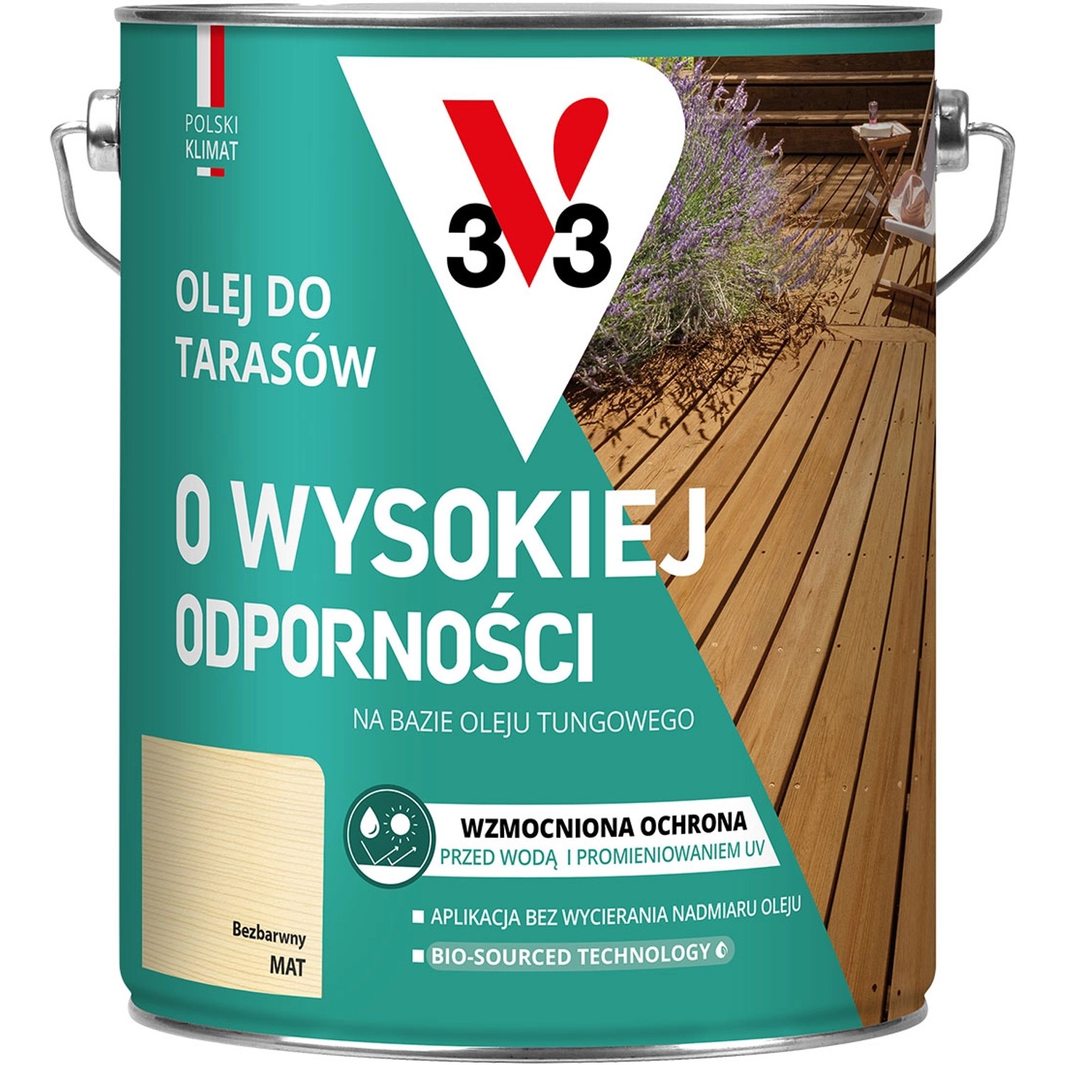 V33 Olej do tarasów bezbarwny 4,5L