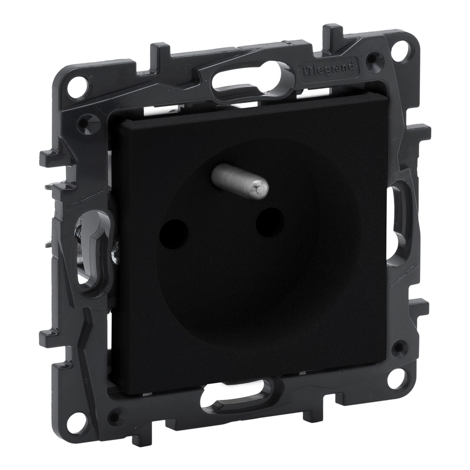 Niloe Step Gniazdo 2P+Z 16 A - 230 V bez przesłony, zaciski śrubowe, czarne