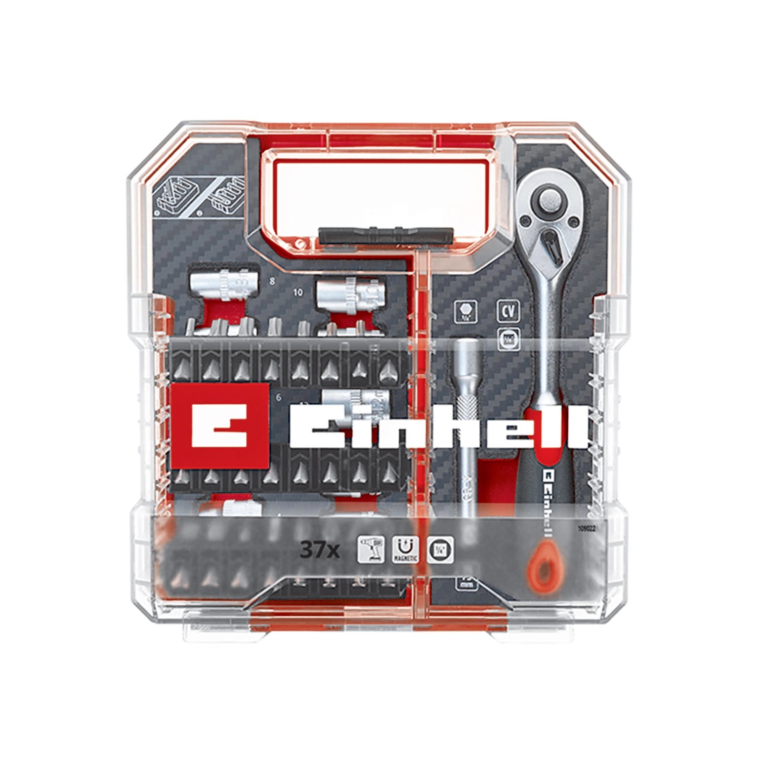 Einhell Zestaw bitów i kluczy nasadowych 37 szt.