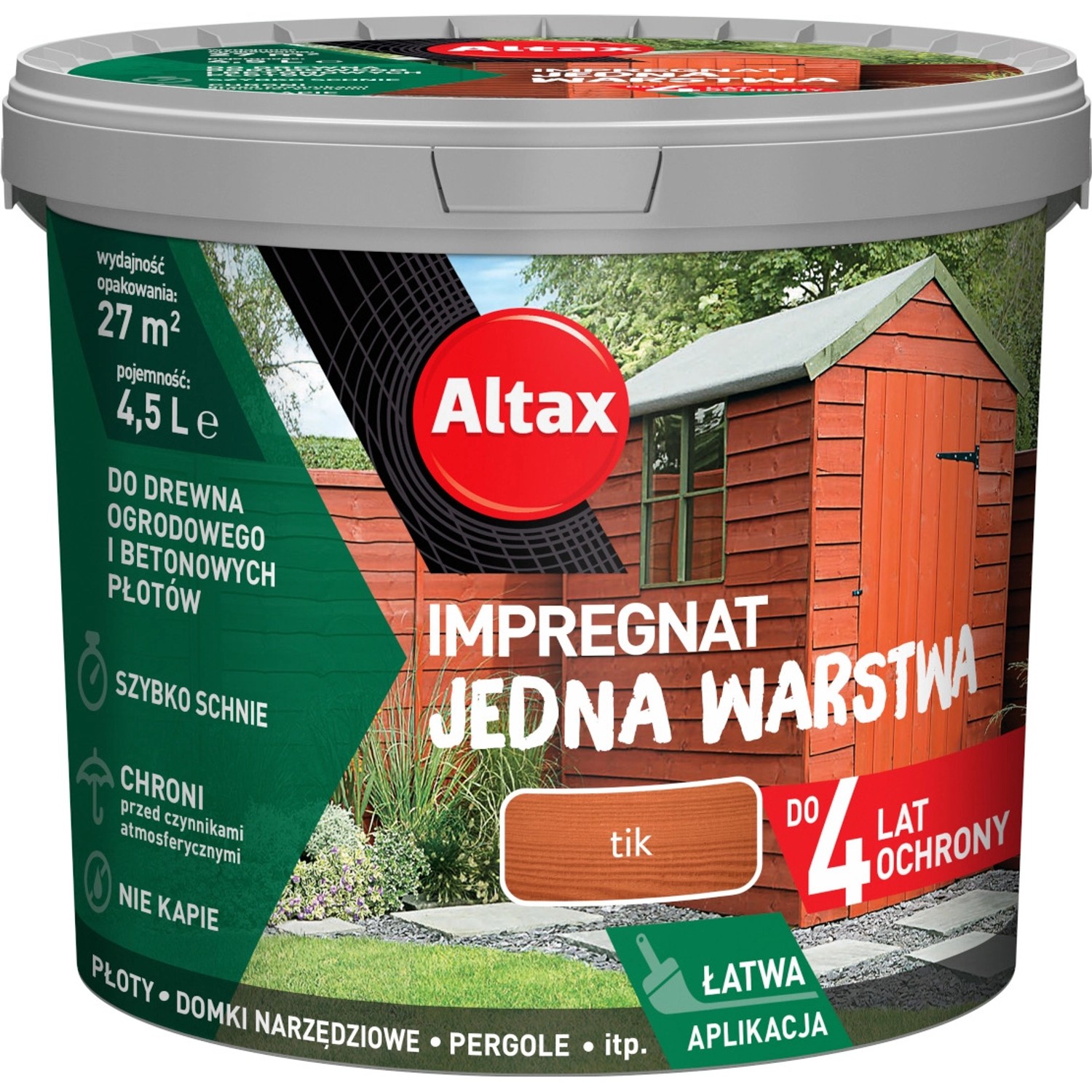 Altax Impregnat jedna warstwa tik - 4,5L