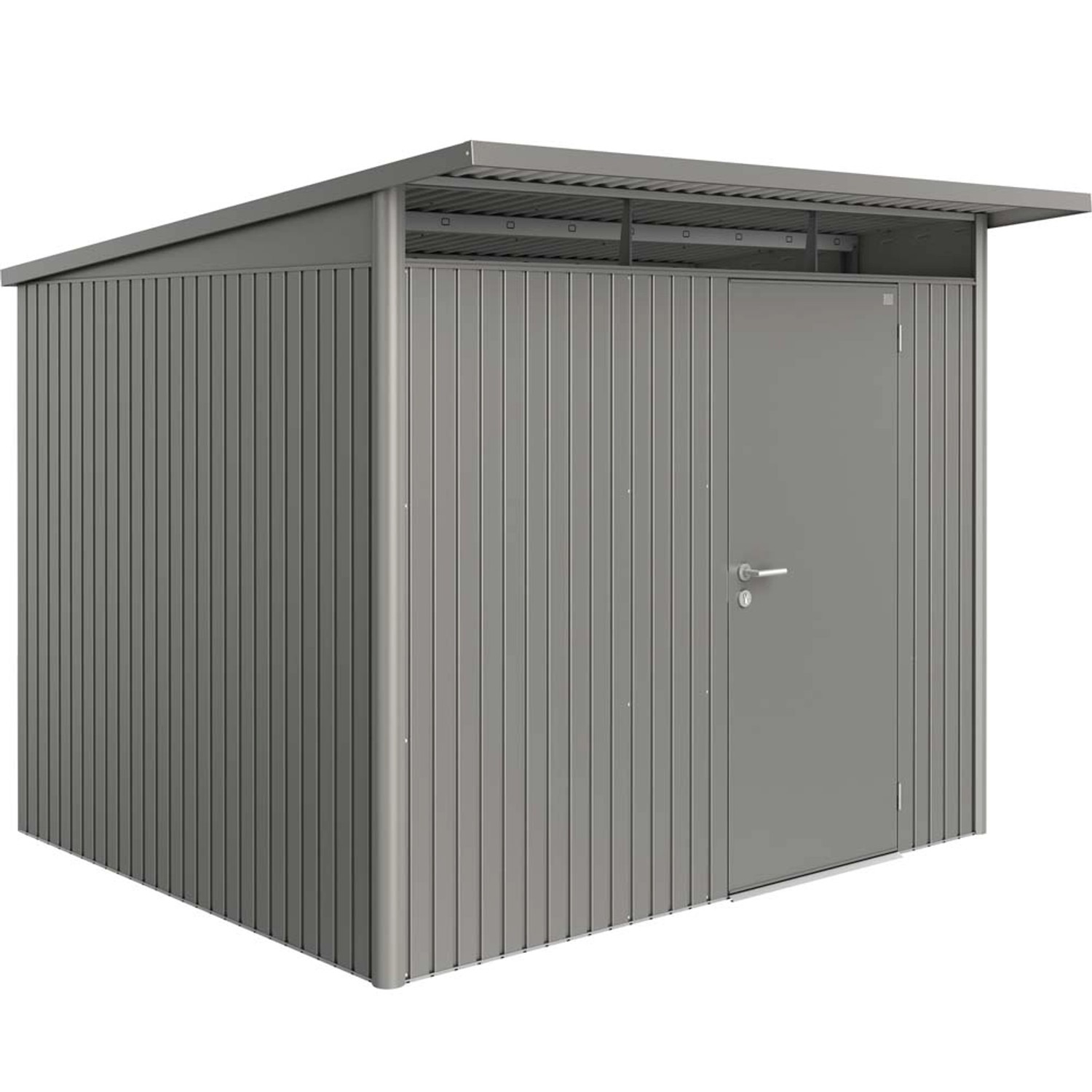 Biohort Domek ogrodowy szary kwarc drzwi pojedyncze - 260 x 260 cm