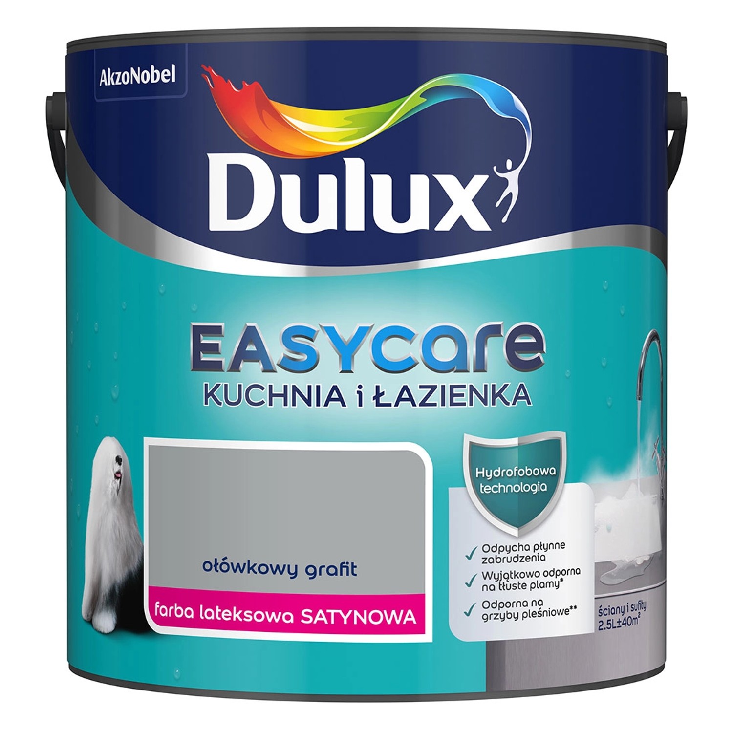 Farba Dulux EasyCare Kuchnia i Łazienka ołówkowy grafit 2,5 L