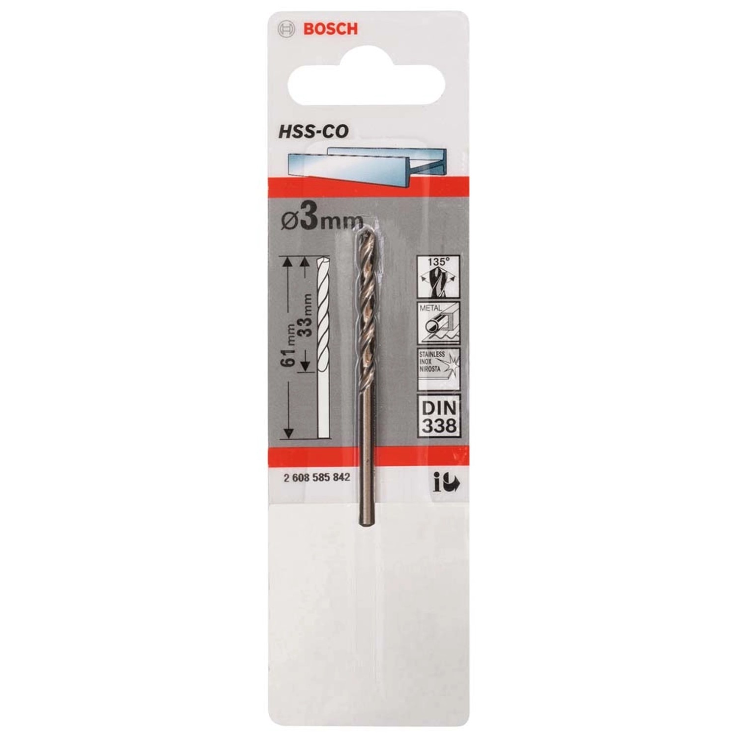Bosch Professional Wiertło do metalu HSS-Co 3x61 mm