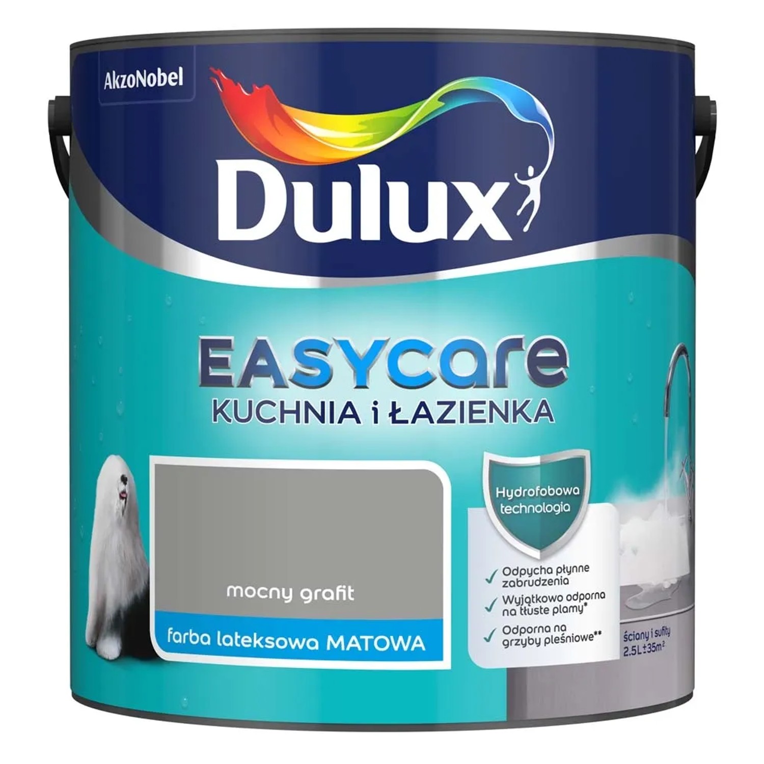 Farba Dulux EasyCare Kuchnia i Łazienka mocny grafit 2,5 l