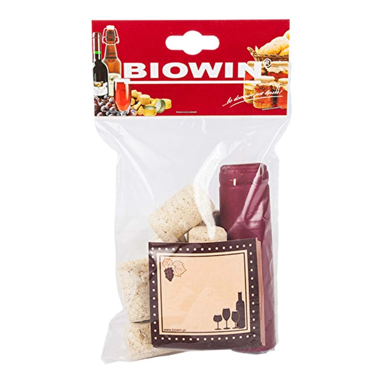 Zestaw: korki + etykiety + kapturki - 8 szt.