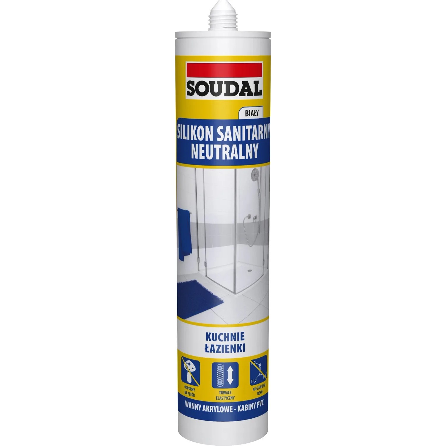 Soudal Silikon neutralny sanitarny 280 ml biały