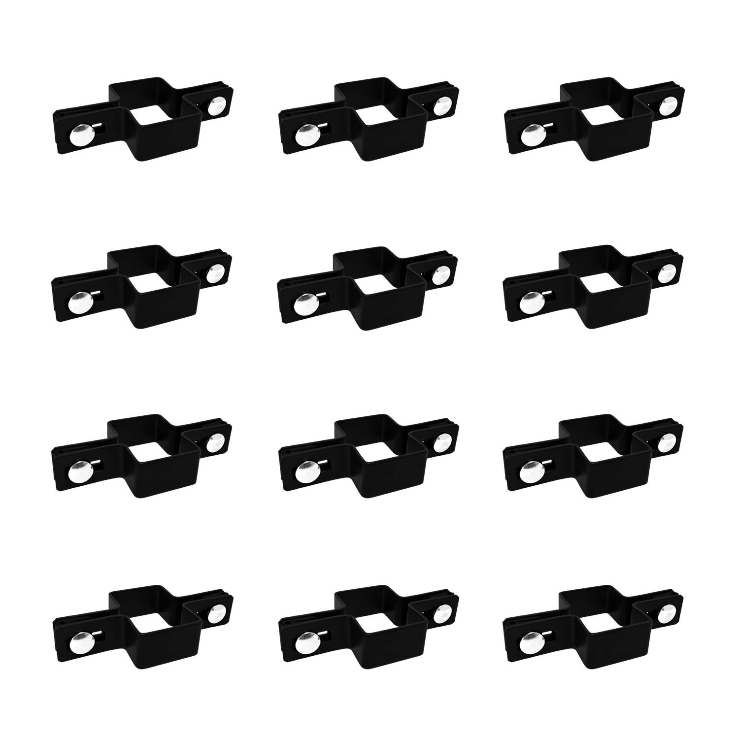 Obejma pośrednia czarna matowa 4 x 6 cm - 12 szt.