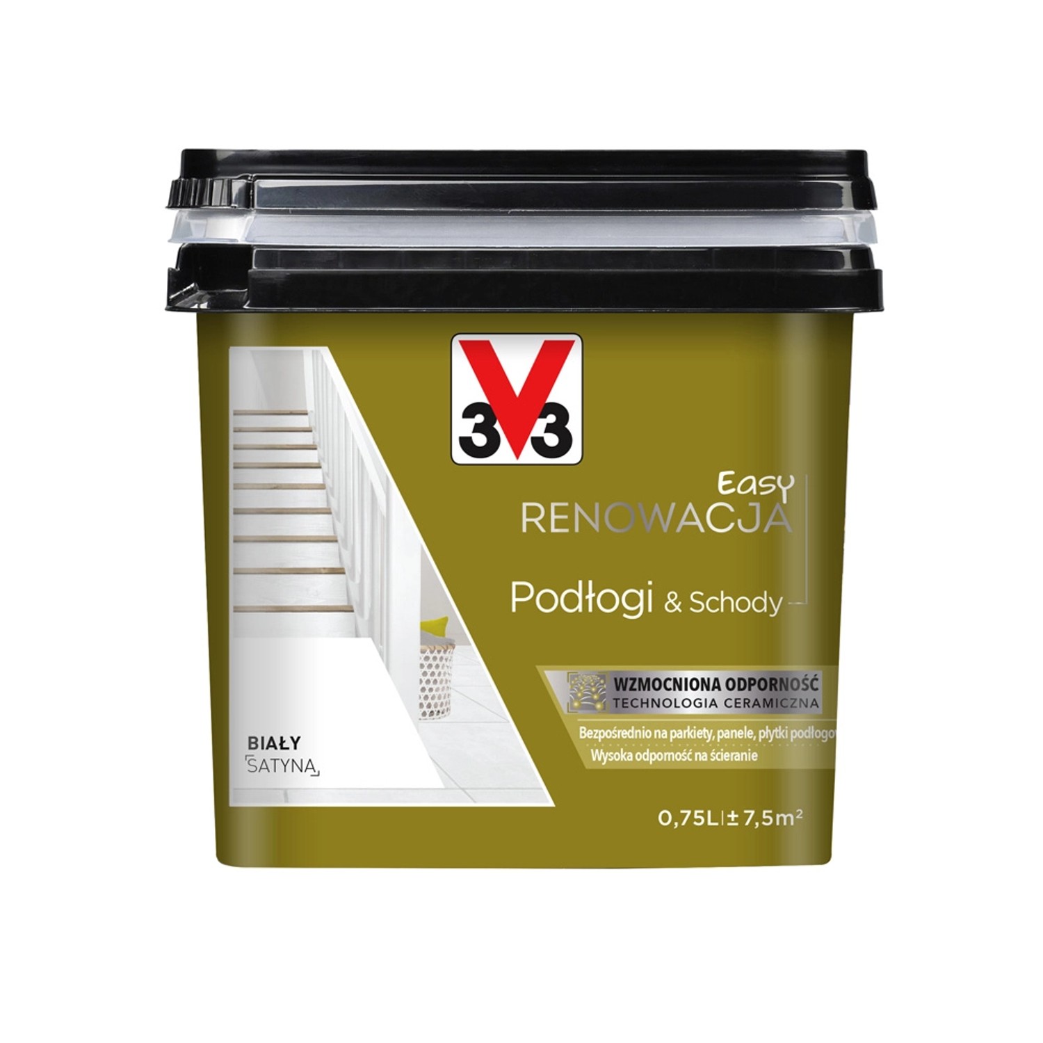 V33 Farba Easy Renowacja Podlogi i Schody biały 750 ml