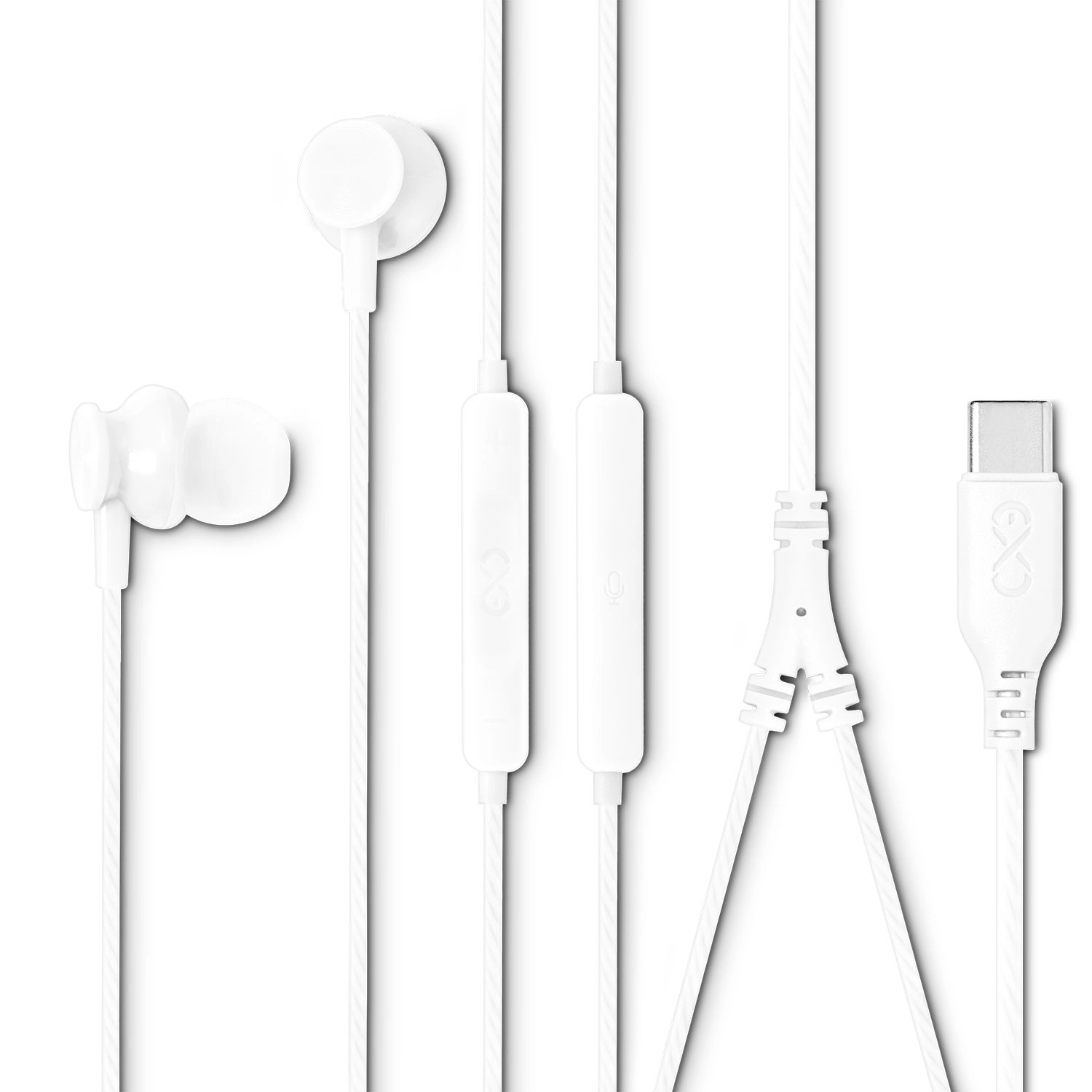 Słuchawki douszne eXc Bass USB-C białe