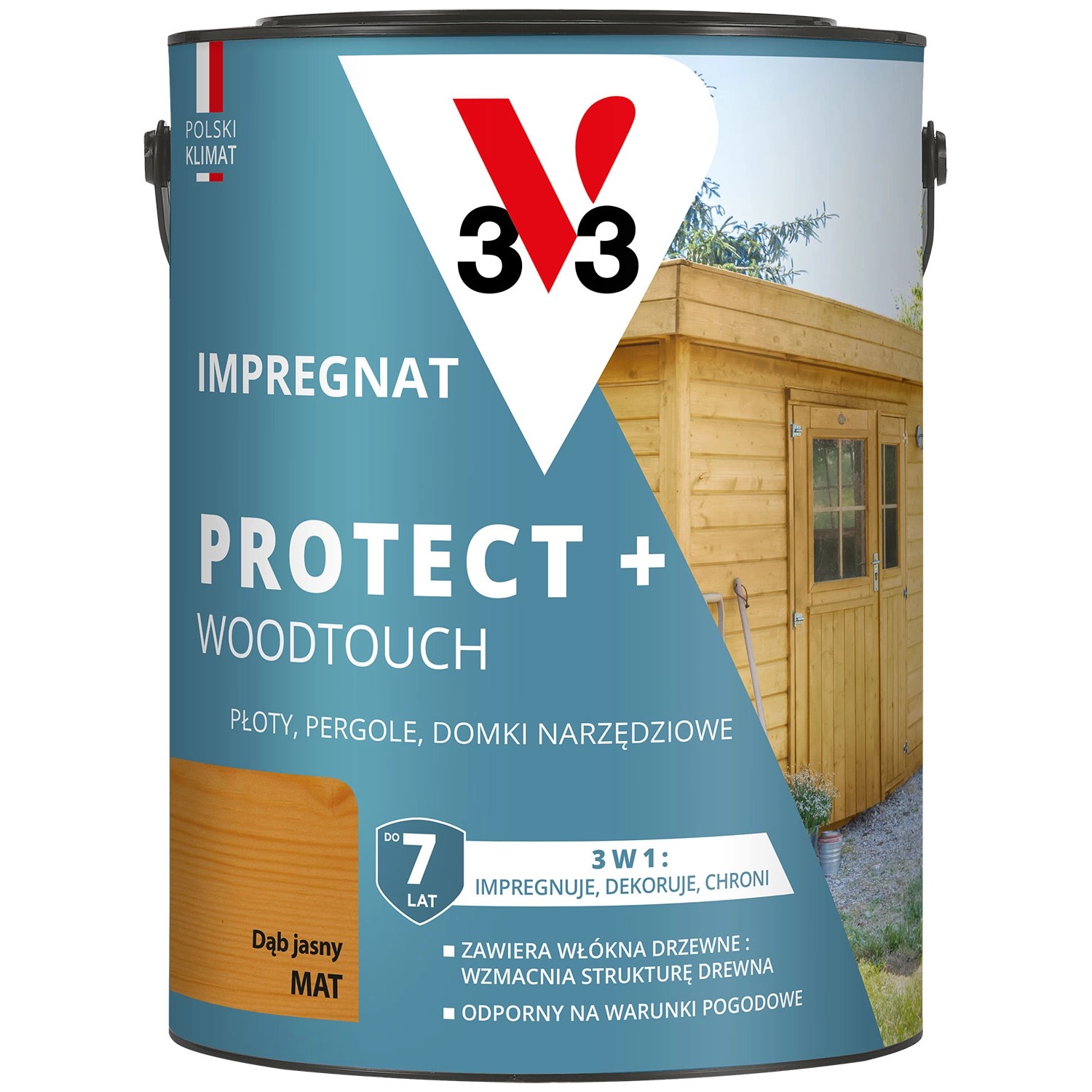 V33 Impregnat Protect+ dąb jasny 4,5L