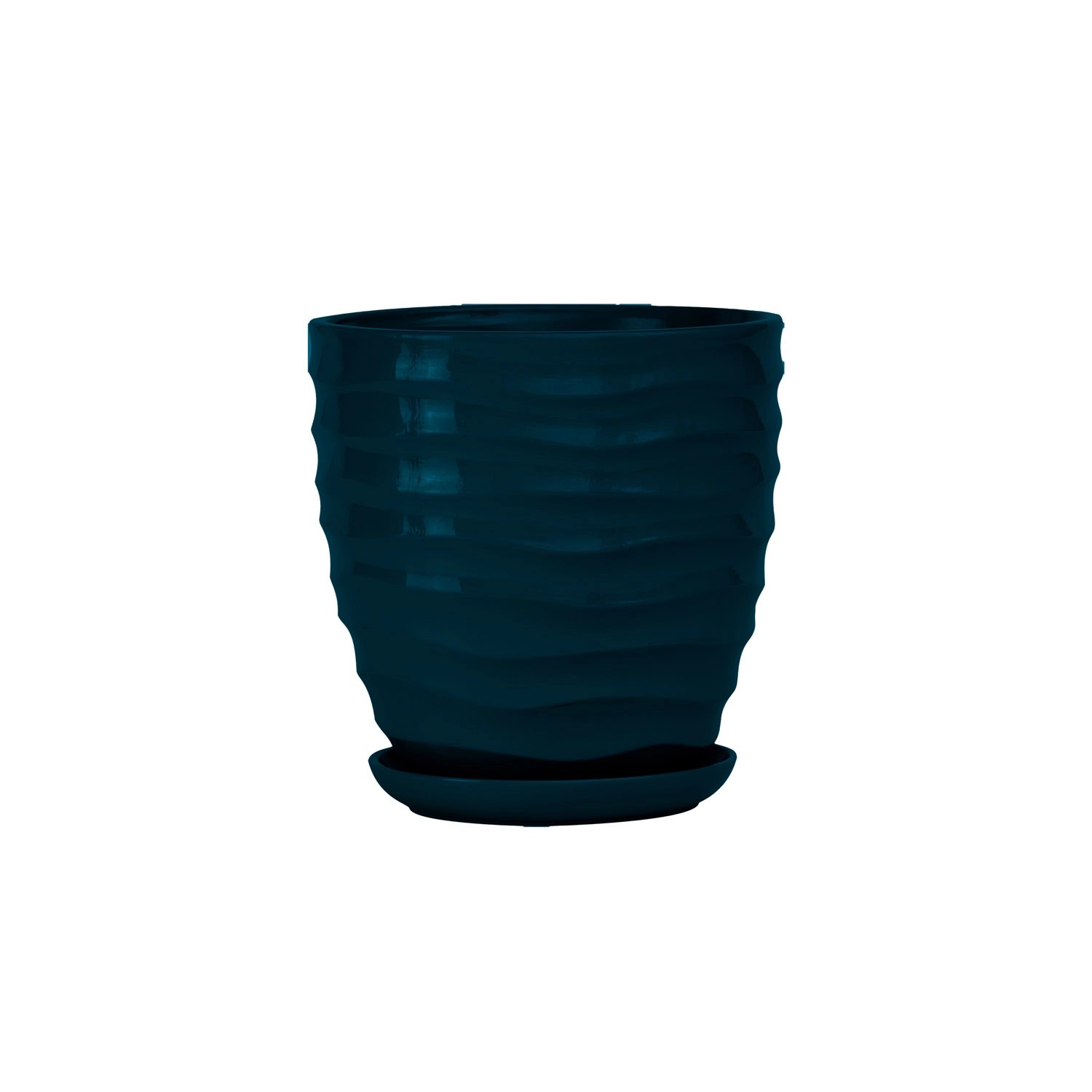 Doniczka z podstawką Duna atracyt połysk - 25,5 cm