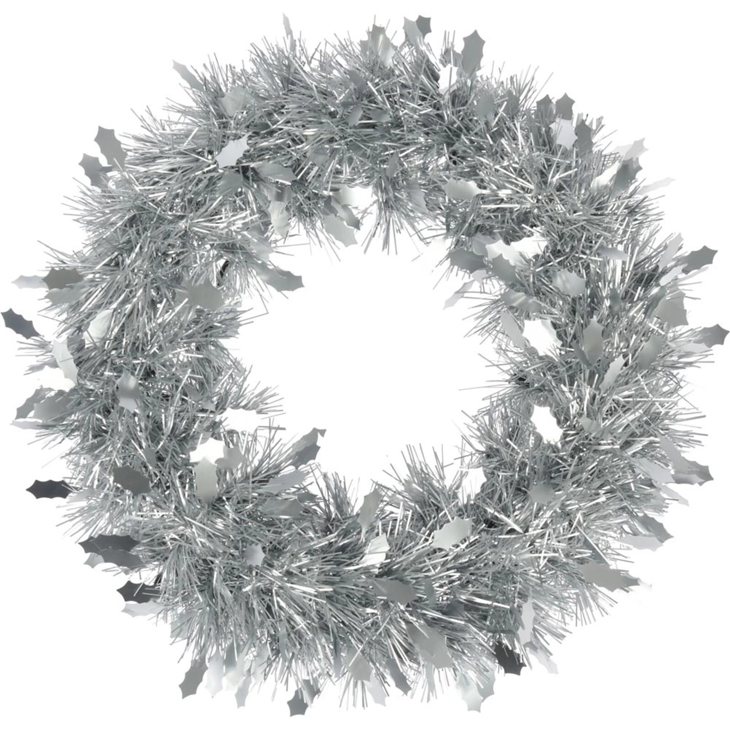 Wianek dekoracyjny srebrny - 35 cm